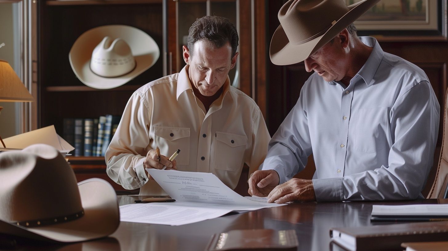 Investor signing oil and gas investment agreement with Texas Oil Investments team