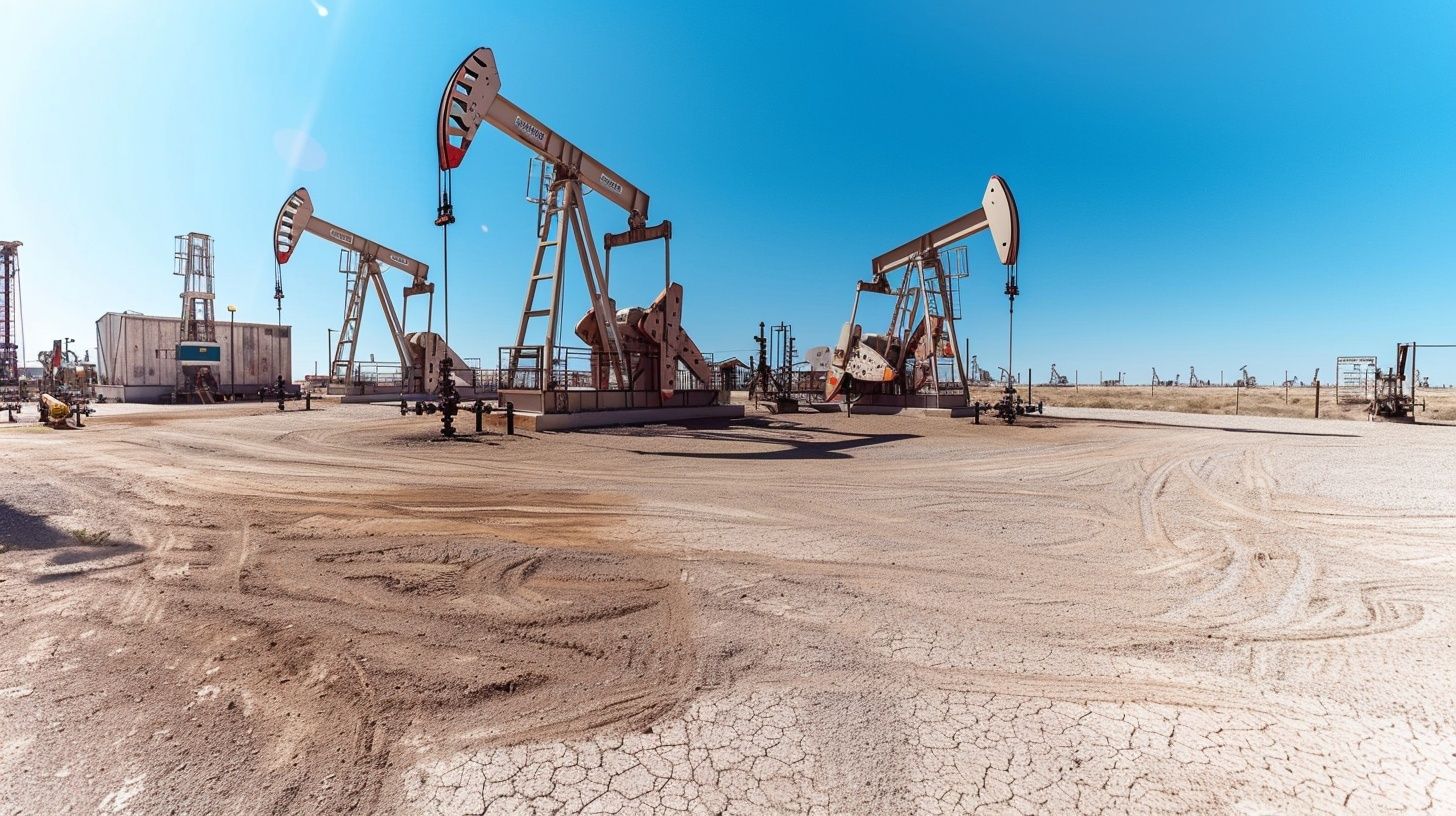 Permian Basin pump jacks operating across the West Texas oil fields