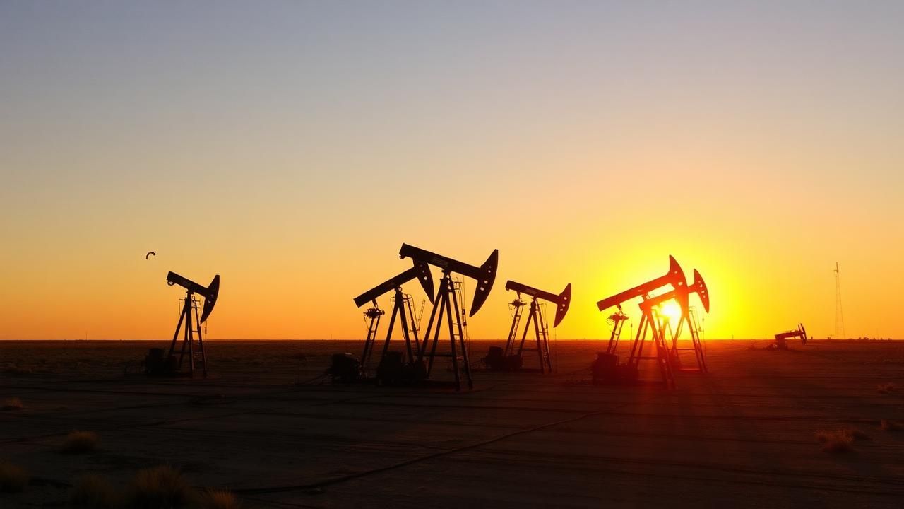 Oil and gas investment opportunities — Permian Basin pump jacks at sunset for accredited investors