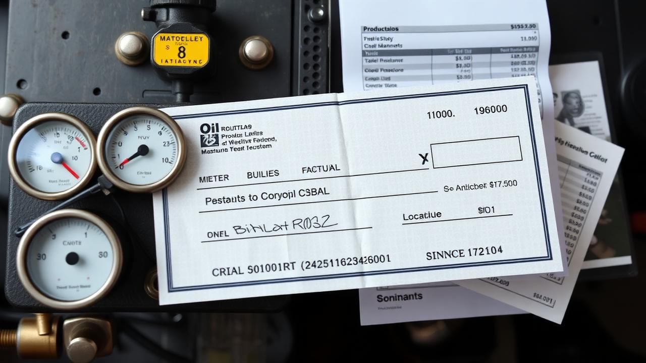 Passive income from oil wells showing monthly revenue distribution and production meters