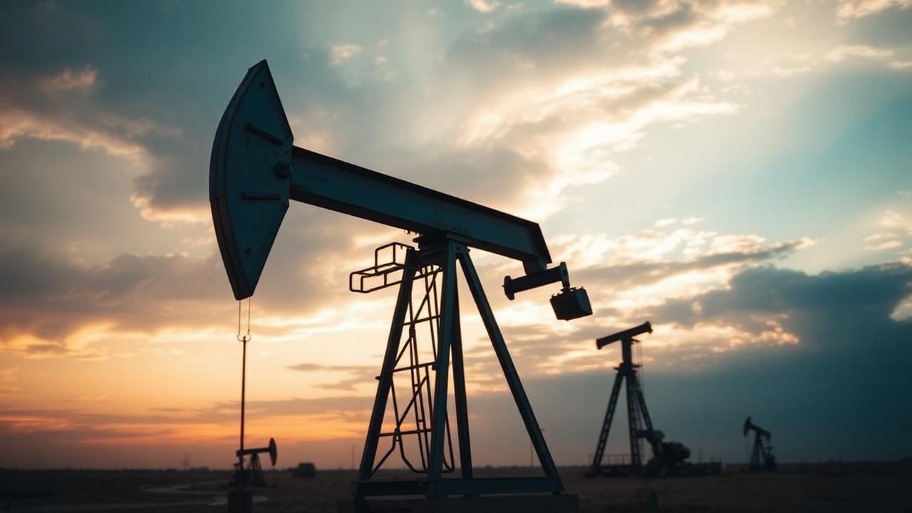 Permian Basin oil boom showing modern drilling rig silhouette at sunset